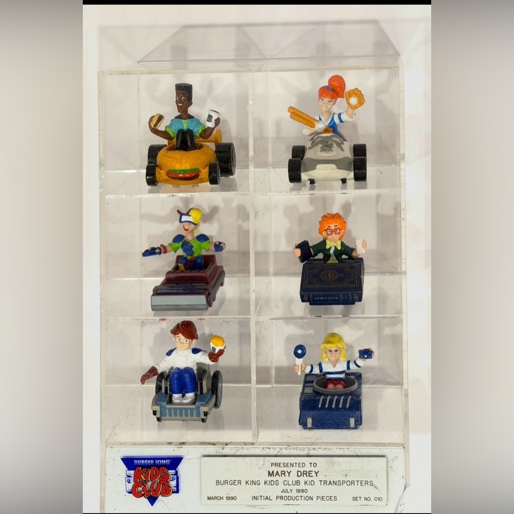 Burger King Kids Club Kid Transporters Vintage 1990 Set No. 010 Set of 6.
